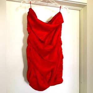 Zara hot red strapless dress sz Large NWT